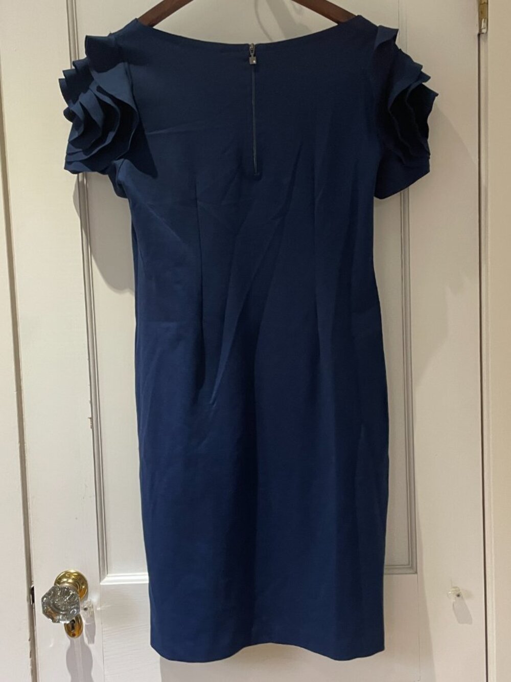Pietro Brunelli "Salisburgo" Ruffled Sleeve Dress in Navy Blue Size S Maternity - Picture 4 of 9